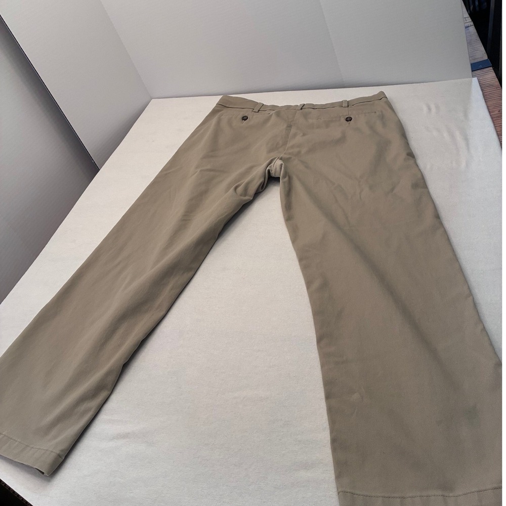 George Mens Khaki Chino Pants Tan Straight Leg Casual Trousers 36x30